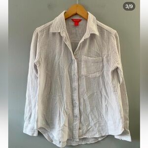 Joe fresh gauze crinkle button down shirt